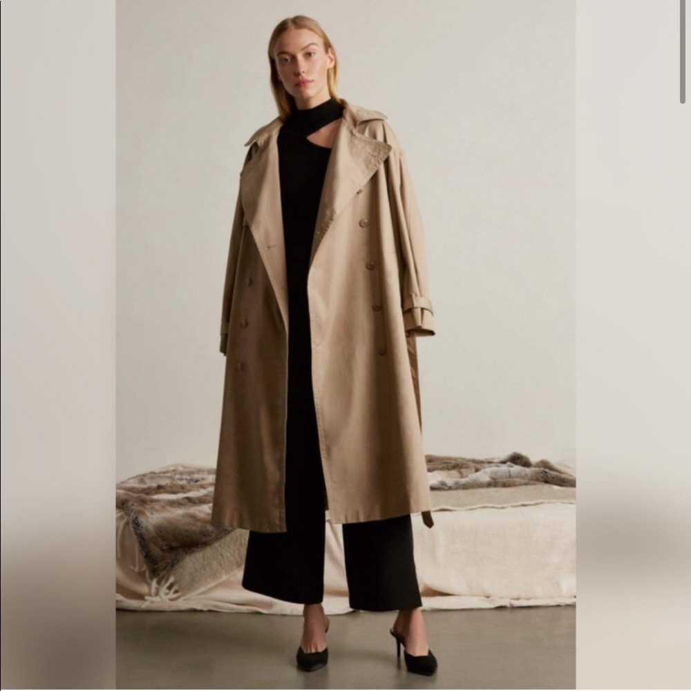 Genuine People - Oversized Cotton Trench Coat NTW
